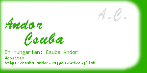 andor csuba business card